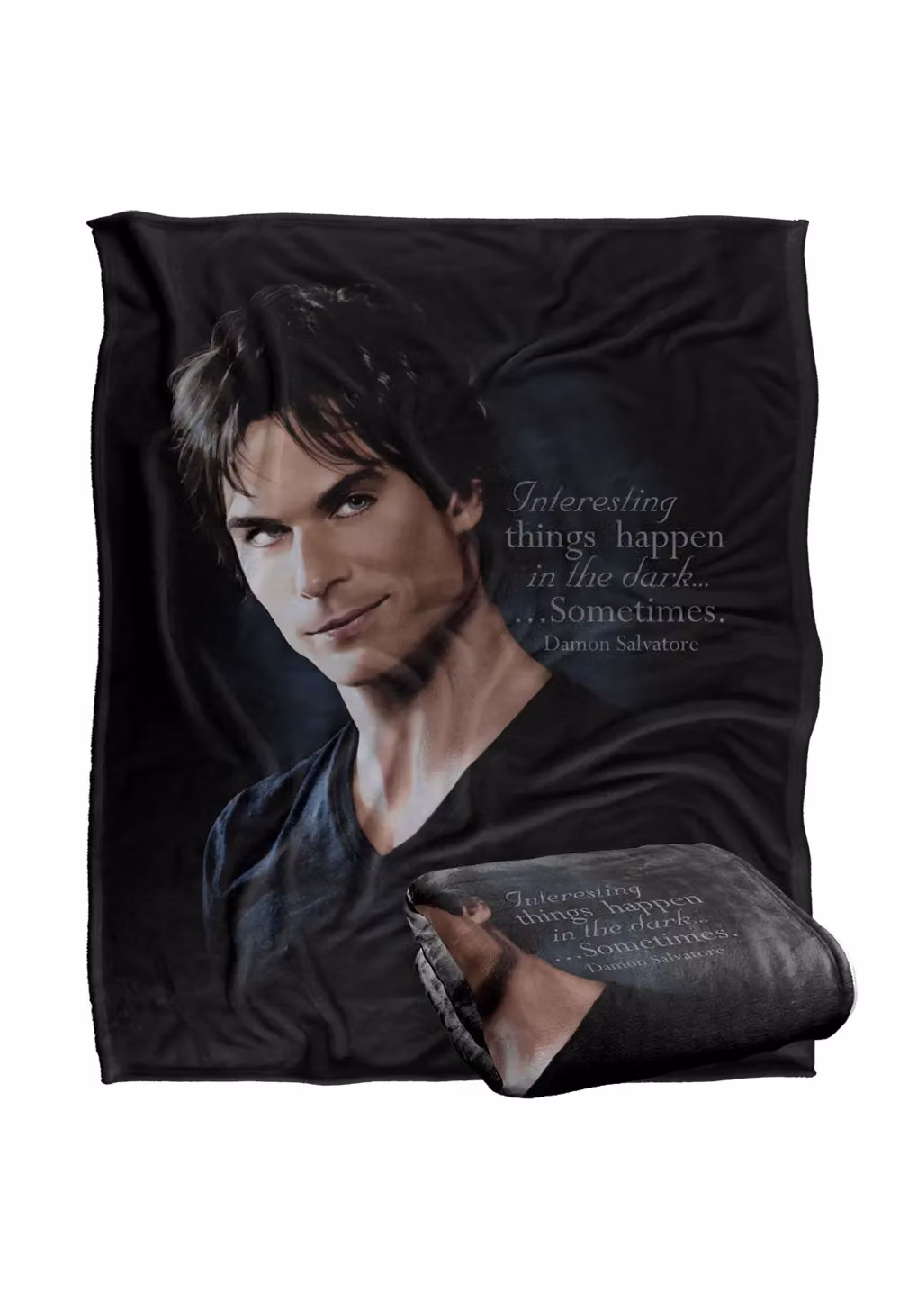 Warner Brothers The Vampire Diaries Sometimes Silky Touch Super Soft Throw Blanket, White, W x D: 152.4 x 127.0 cm – 2