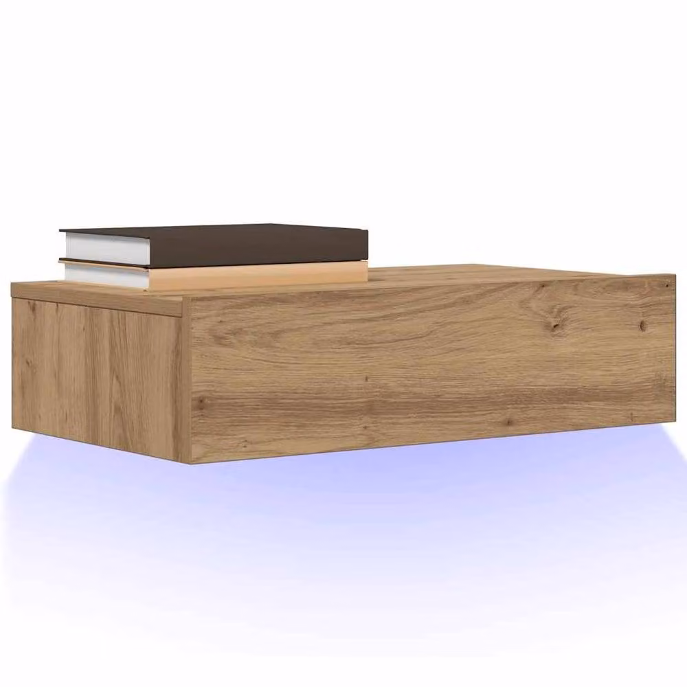 Berkfield Home Artisan Oak TV Cabinet with LED Lights, Brown, W: 60 cm, D: 35 cm, H: 15.5 cm – 2