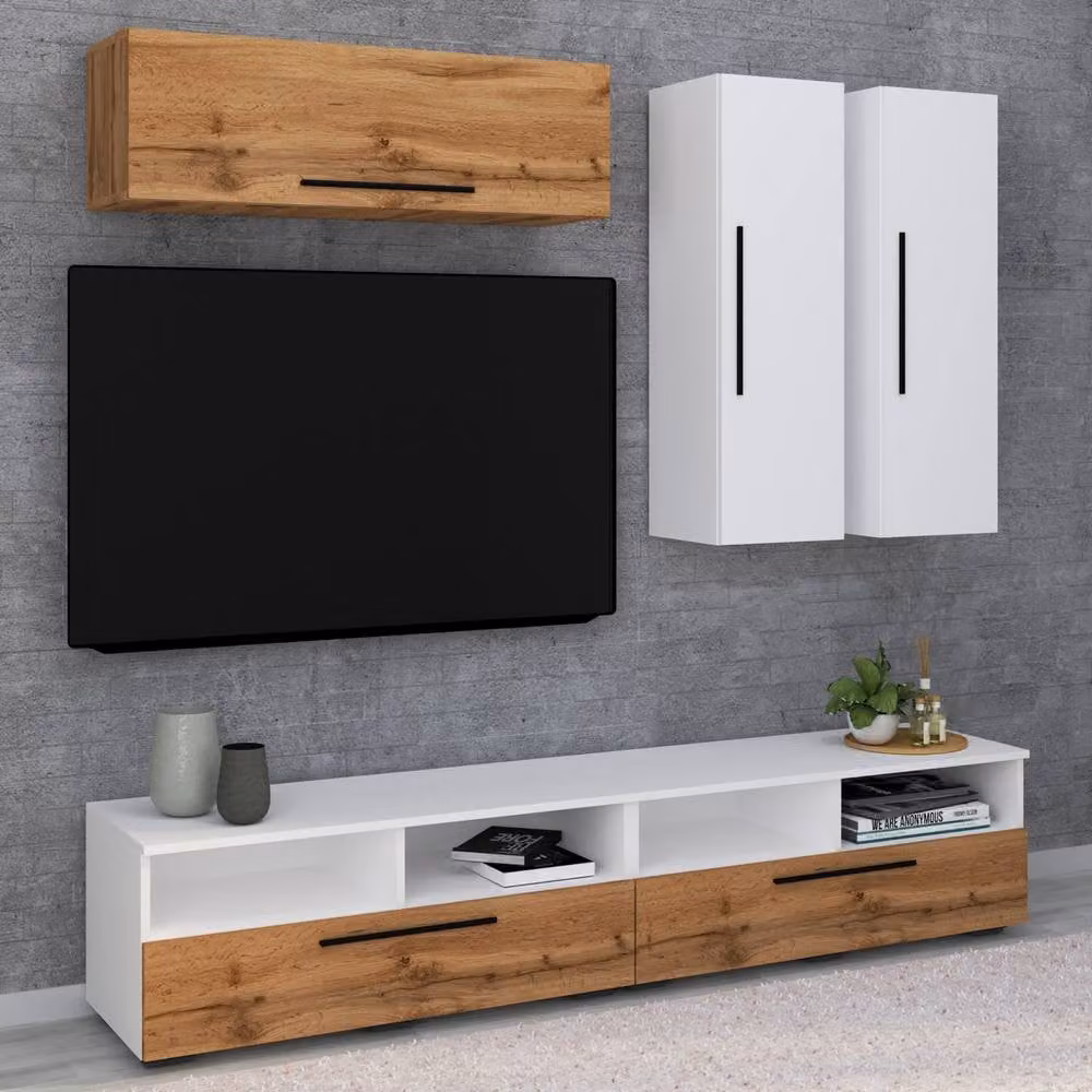 VCM Arila XL Wooden Wall Mounted Folding Cabinet in Light Oak – 1