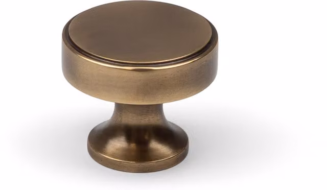 Brushed Gold and Brass Disc Cabinet Knob