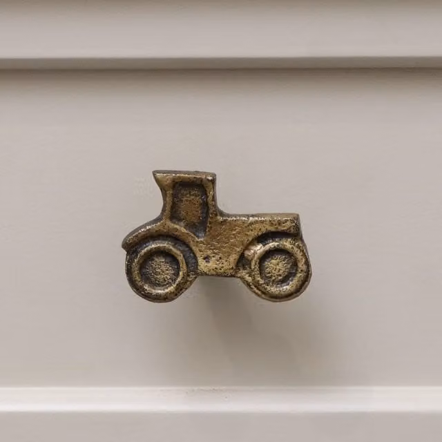 Melody Maison Matt Brass Tractor Drawer Knob in Brown and Gold