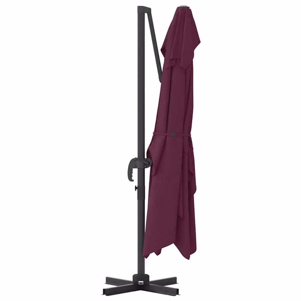 Berkfield Home Cantilever Garden Umbrella in Bordeaux Red Polyester and Steel – 3