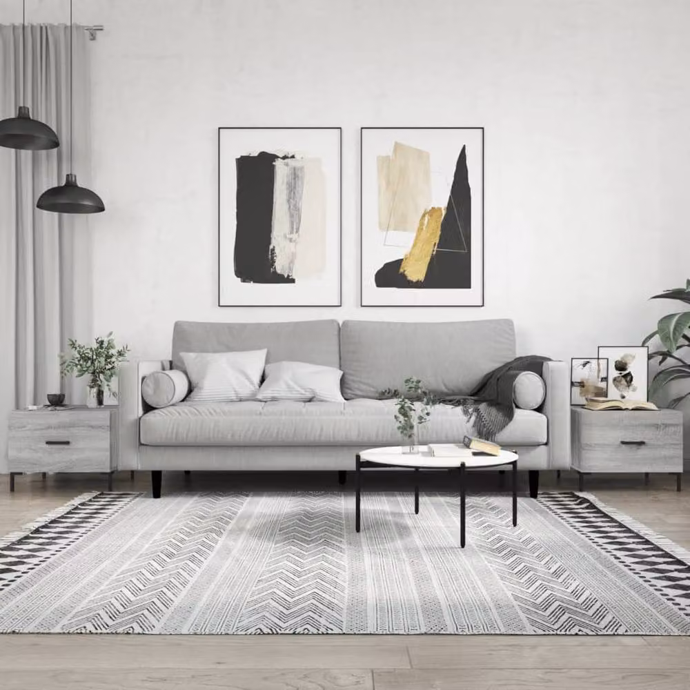 Berkfield Home Set of 2 Grey Sonoma Square Coffee Tables, W/D/H: 50 x 50 x 40 cm – 2