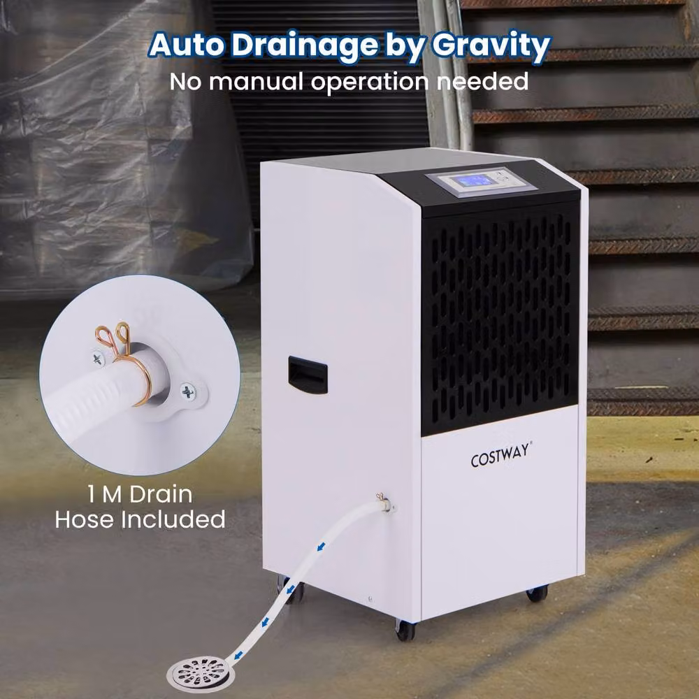 Costway 120L Commercial Dehumidifier in White – 6
