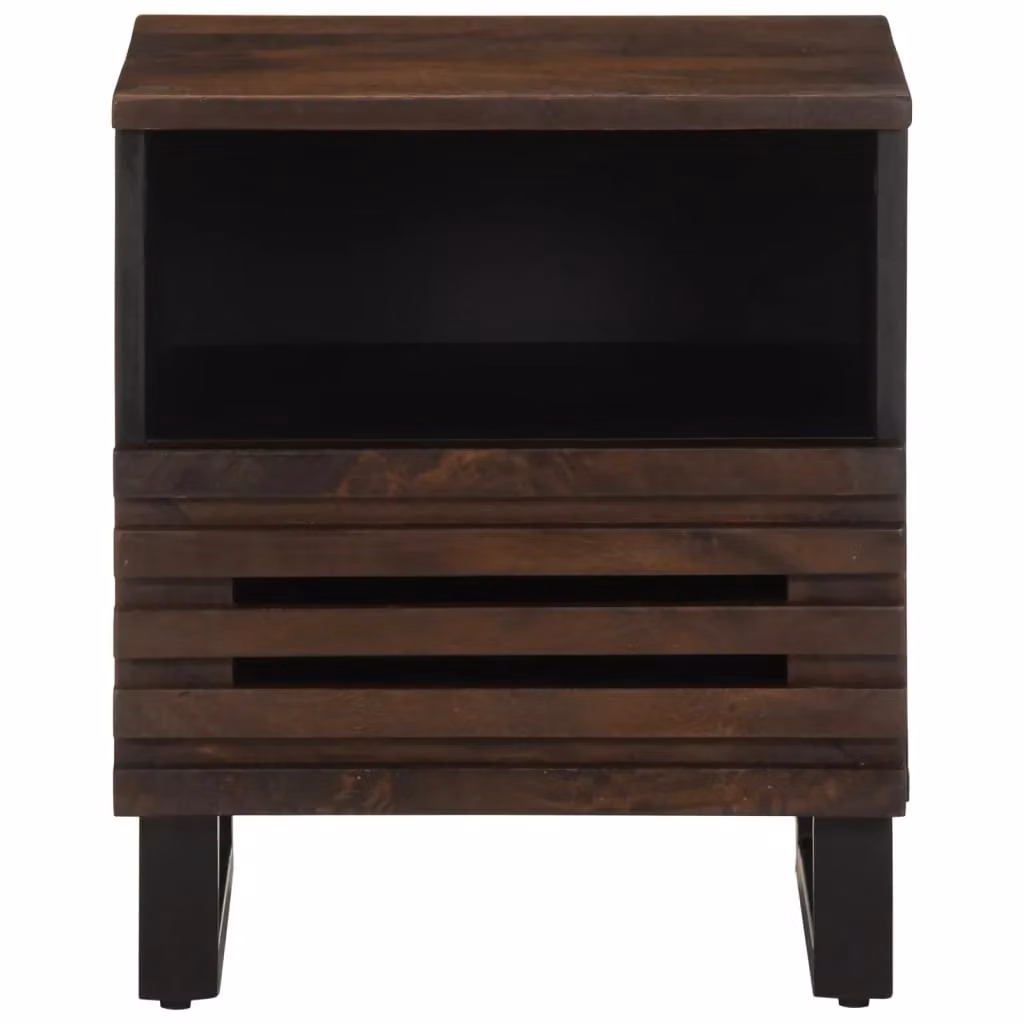 Berkfield Home Set of 2 Solid Wood Mango Bedside Cabinets in Brown, W: 40 cm, D: 33 cm, H: 46 cm – 2