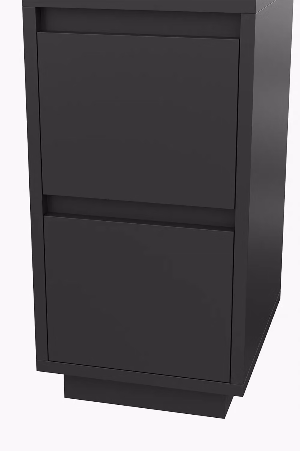 Living and Home Minimalist Bedside Table with Drawers in Matt Black, W/D/H: 65 x 30 x 1 cm – 6