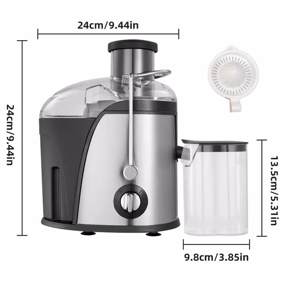 VOGREX Centrifugal Juicer Machine for Whole Fruit and Vegetables in Silver Stainless Steel – 2