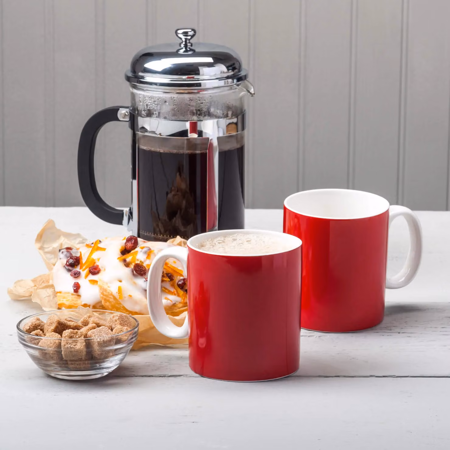 WM Bartleet & Sons Red and White Porcelain Original Mug Set of 2, 568 ml per mug – 2