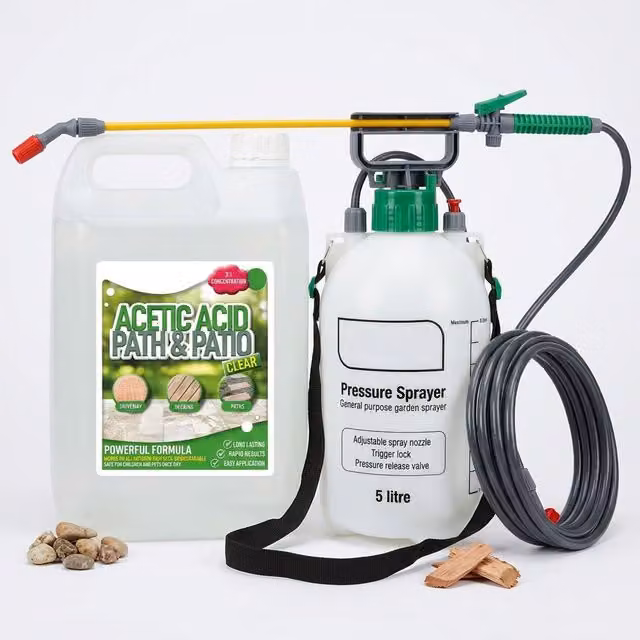 Storm Trading Group 2.5L Manual Pressure Sprayer for Garden Acetic Acid Vinegar in Transparent Plastic