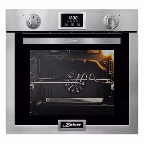 Kaiser EG 6372 Grand Chef Built-in Gas Single Oven with Electric Double Grill, Silver Stainless Steel