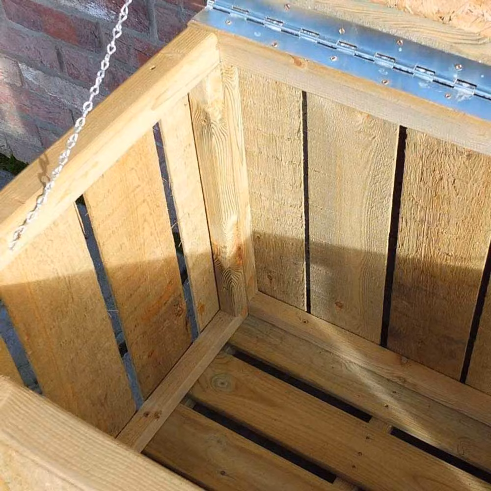 Shires Sawn Pressure Treated Log Box in Light Brown, W/D/H: 127.0 x 61.6 x 68.3 cm – 3