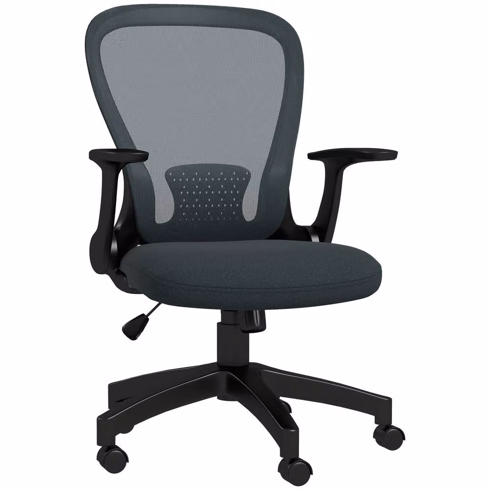 Rolipo Ergonomic Mesh Office Chair with Lumbar Support and Flip-Up Armrests in Grey – 2