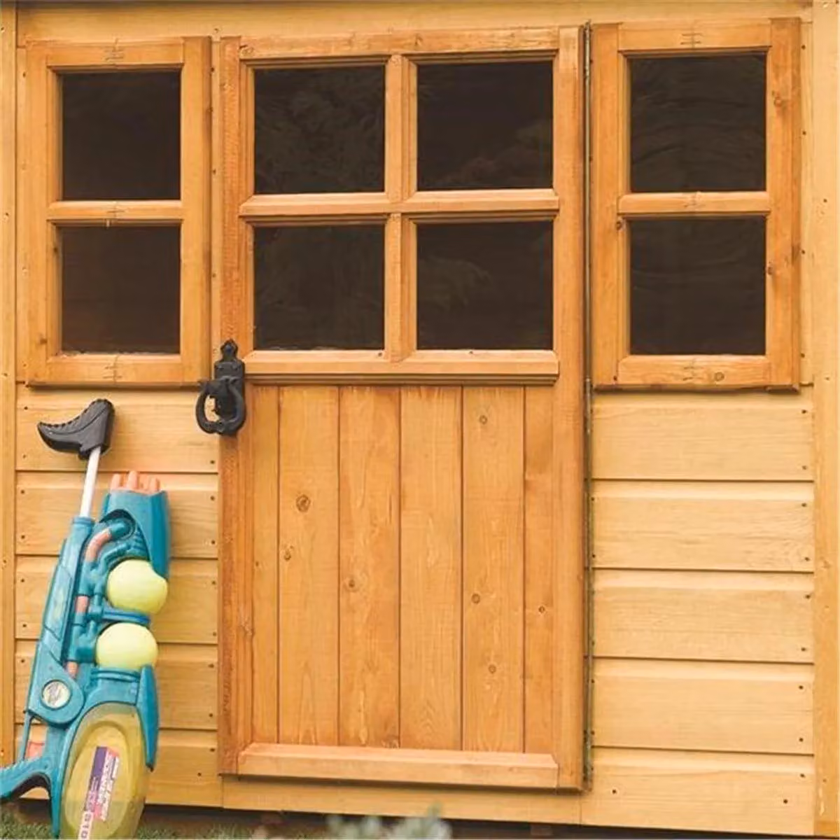 Cheshire Deluxe Little Lodge Playhouse in Natural Wood with Rustic Gable Design – 2