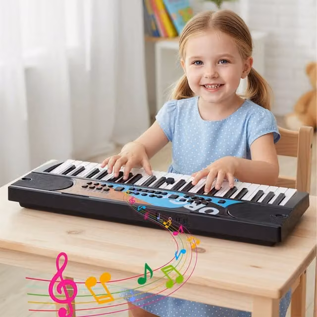 Costway Portable 49 Key Electric Keyboard Piano in Black