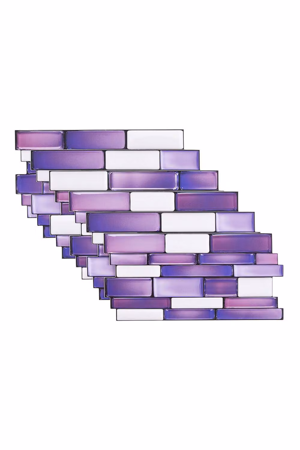Living and Home 20Pcs Peel and Stick Marble Effect Mosaic Wall Sticker Splashback Tile in Purple Gloss – 2