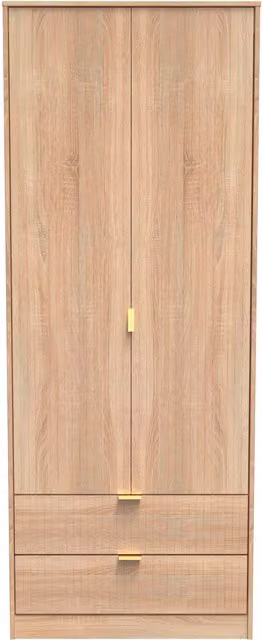 2 U Bexley Ready Assembled 2 Door 2 Drawer Wardrobe in Light Oak – 1