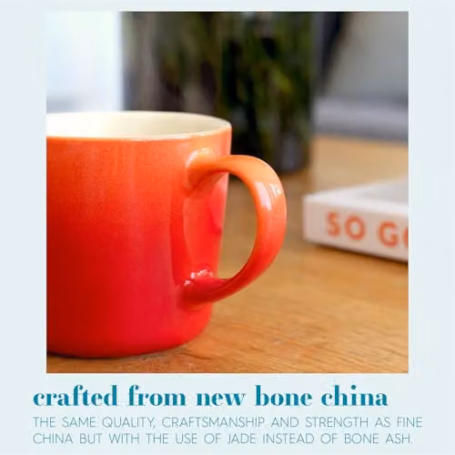 Argon Tableware Orange Ombre Coffee Mugs, Set of 4, 330ml New Bone China – 2