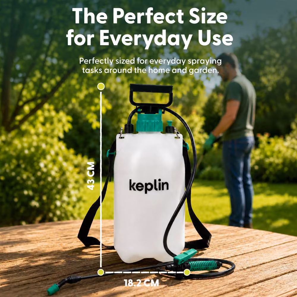 Keplin 5L Manual Pressure Sprayer in White and Transparent – 2