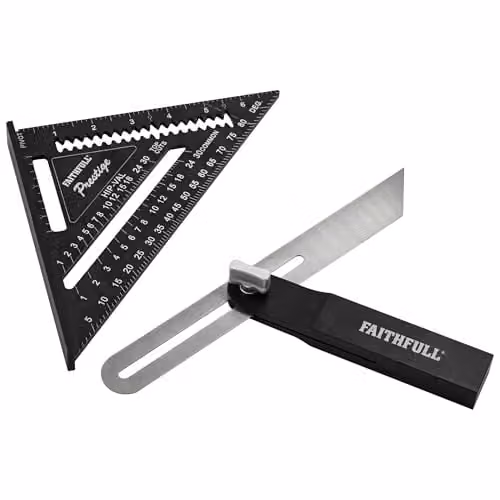 Faithfull Black Aluminium CNC Sliding Bevel and Quick Square Set