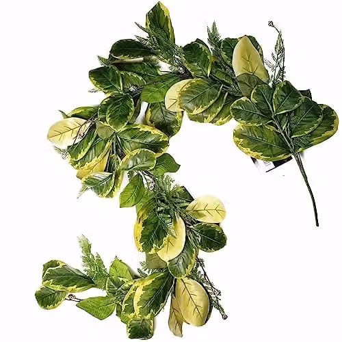 Leaf UK Multicolour Green and Gold Artificial Leaf Design Hanging Floral Garland Foliage