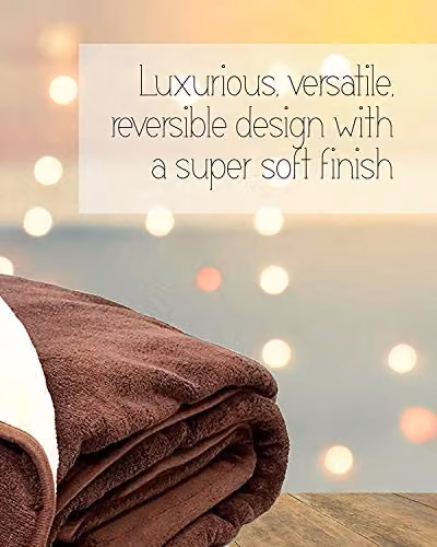 Mylek Electric Heated Throw Blanket in Chocolate and Cream, W/D/H: 160 x 120 cm – 5