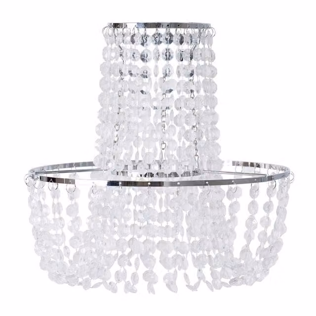 ValueLights Tegan Jewel Droplet Ceiling Pendant Light Shade in Silver
