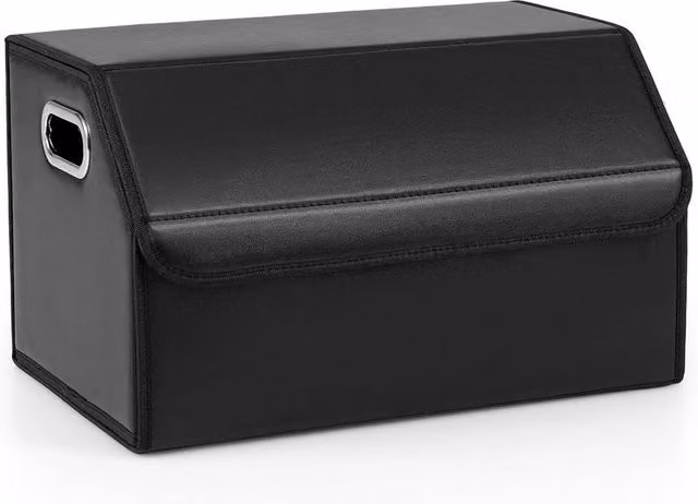 Kelvenix Foldable Collapsible Storage Box with Lid and Handles in Black – 1