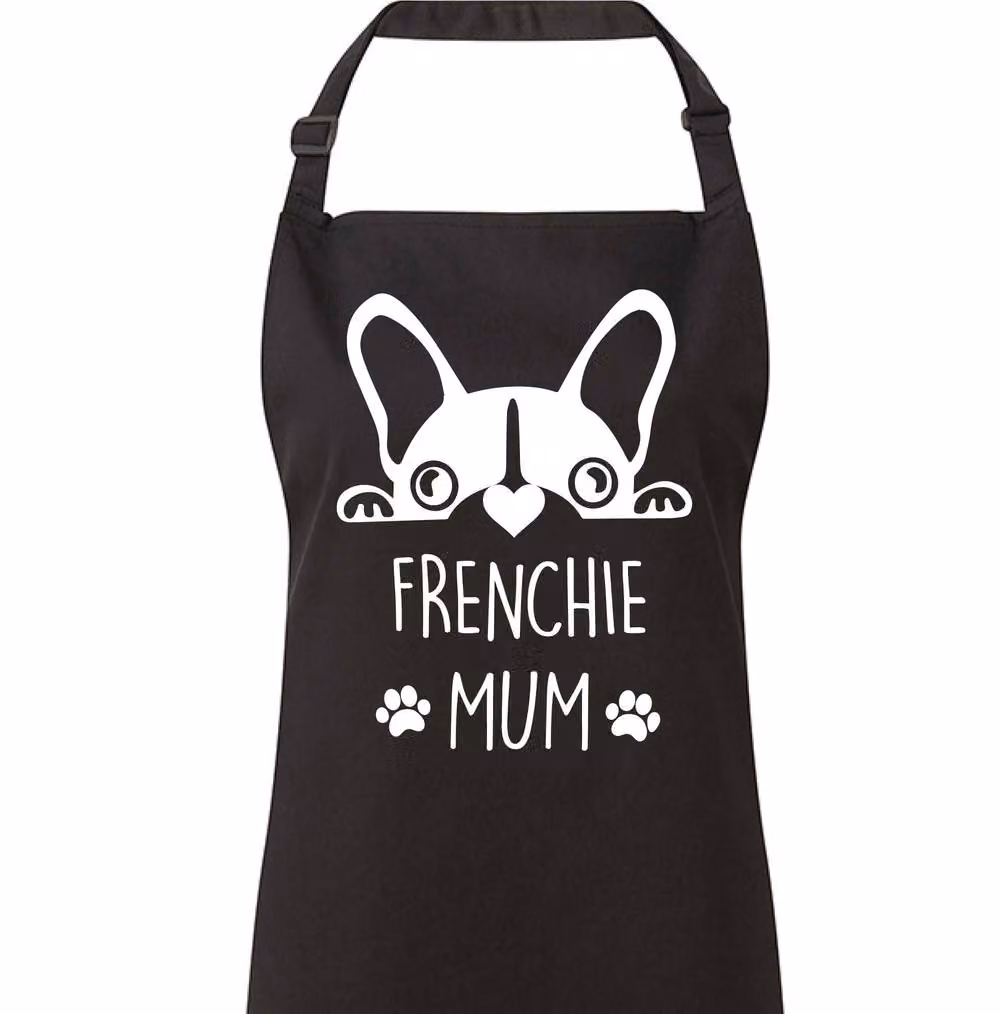 60 SECOND MAKEOVER Women's Frenchie Mum Apron in Black – 2
