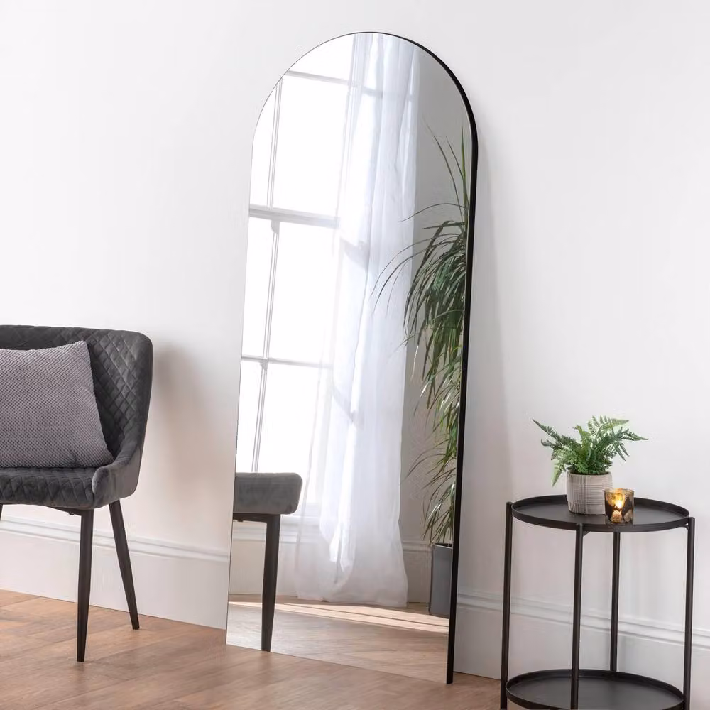 Yearn Mirrors Large Contemporary Arched Wall Mirror in Black – 2