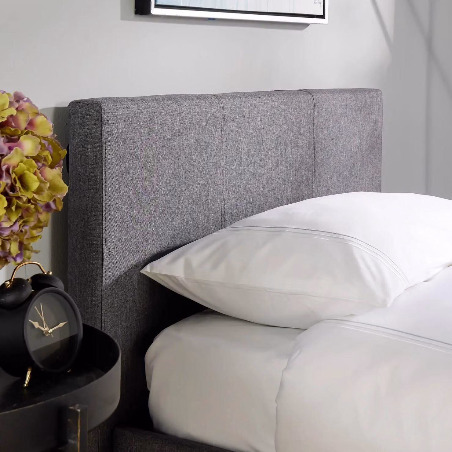 Home Source Horizon Ottoman Side Gas Lift Bed Frame in Grey, W/D/H: 90 x 200 cm – 3