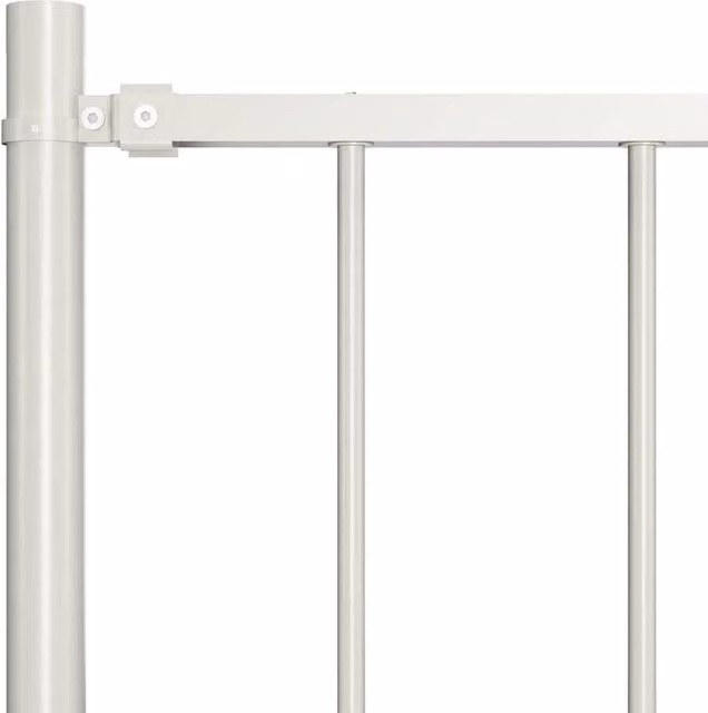 Berkfield Home Durable Powder-coated Steel Fence Panel with Posts, White, H: 170 cm, W: 75 cm