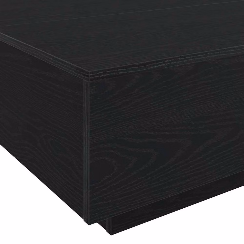 Berkfield Home Modern Black Oak Coffee Table with LED Lights W/D/H: 85 x 55 x 31 cm – 3