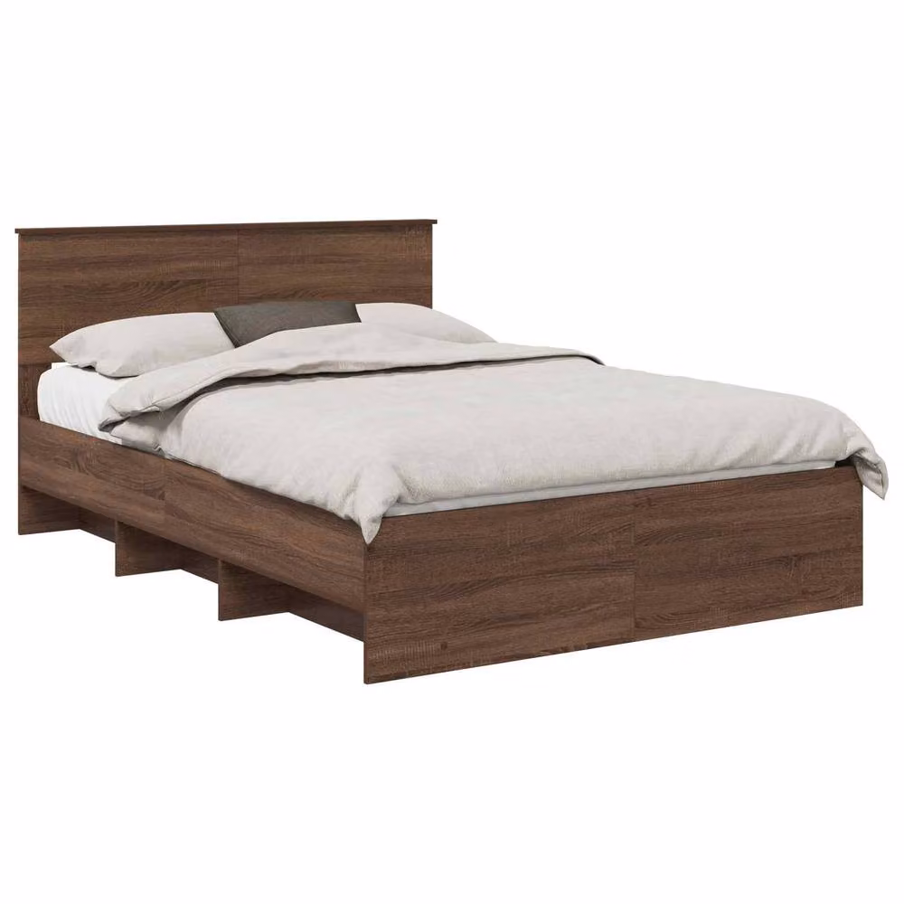 Berkfield Home Modern Bed Frame with Headboard in Brown Oak, Engineered Wood, 150 x 200 cm – 2