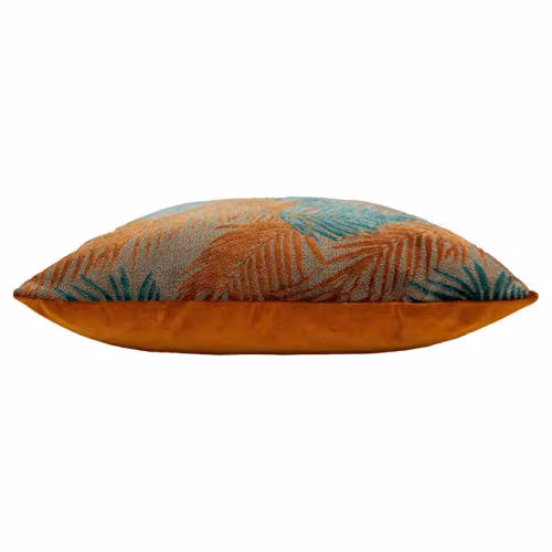 Paoletti Palm Grove Orange Velvet Floral Square Cushion, W/D/H: 50 x 50 x 50 cm – 2