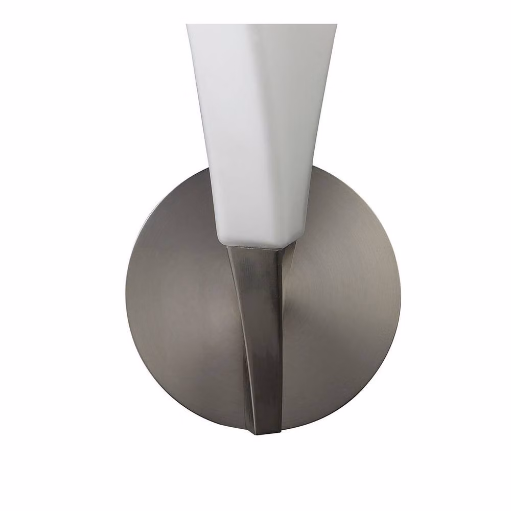 Netlighting Neo Wall Lamp with Switched E27 Socket in Satin Nickel and Frosted White Glass – 4
