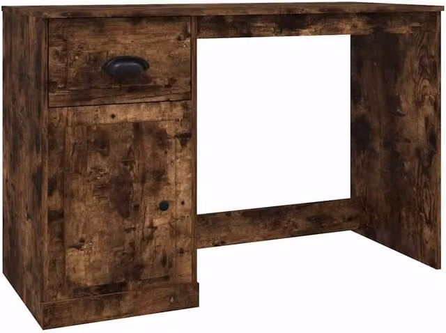 Berkfield Home Modern Computer Desk in Smoked Oak Brown, W/D/H: 115 x 50 x 75 cm – 1