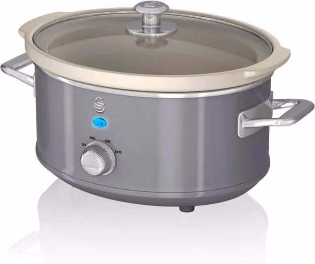 Swan Retro 3.5L Slow Cooker in Grey