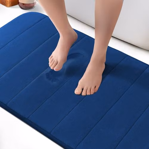 Keplin Memory Foam Bath Mat, Navy Blue, W/L: 60 x 90 cm – 1