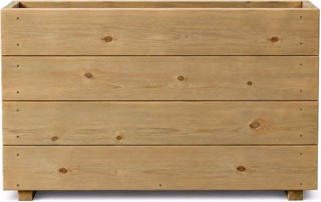 Planter Potters Brown Wooden Tub Planter for Ornamental, Herb and Vegetable Gardens