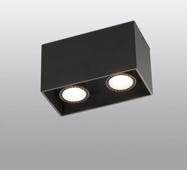 Faro Modern Square Surface Mounted GU10 Downlight in Black