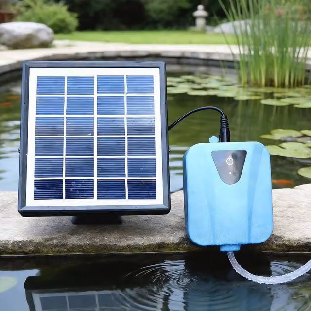 FLAVORA Solar Power Pond Water Oxygenator Aerator Pump, Blue, W: 100 cm, D: 15 cm