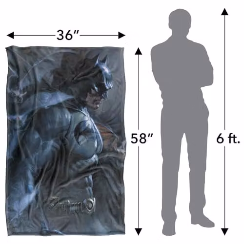 Warner Bros. Batman and Bats Super Soft Silky Touch Fleece Throw Blanket, Multicolour, W: 91 cm, D: 147 cm – 4