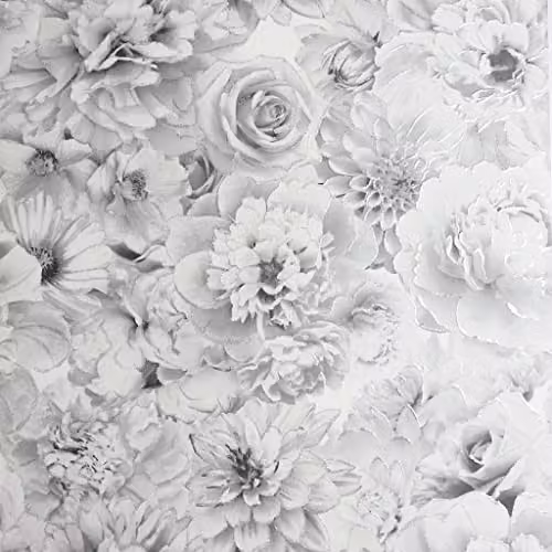 Arthouse Glitter Bloom Silver Floral Botanical Wallpaper Roll – 1