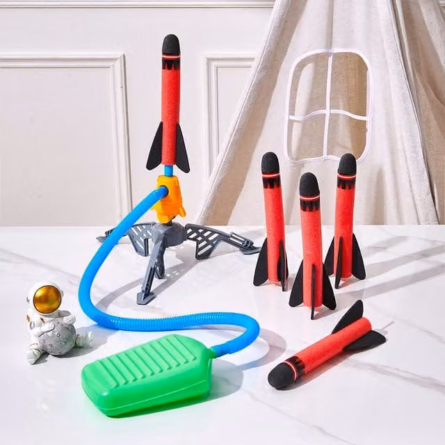Komore Outdoor Stomp Rocket Toy Set in Multicolour and Red
