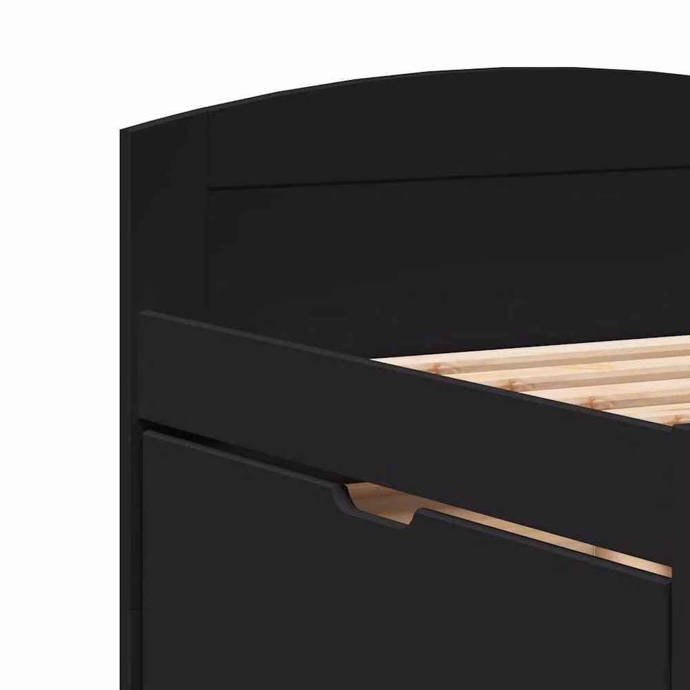 Berkfield Home Beautiful Day Bed with 5 Drawers in Black, W/D/H: 90 x 200 cm – 4