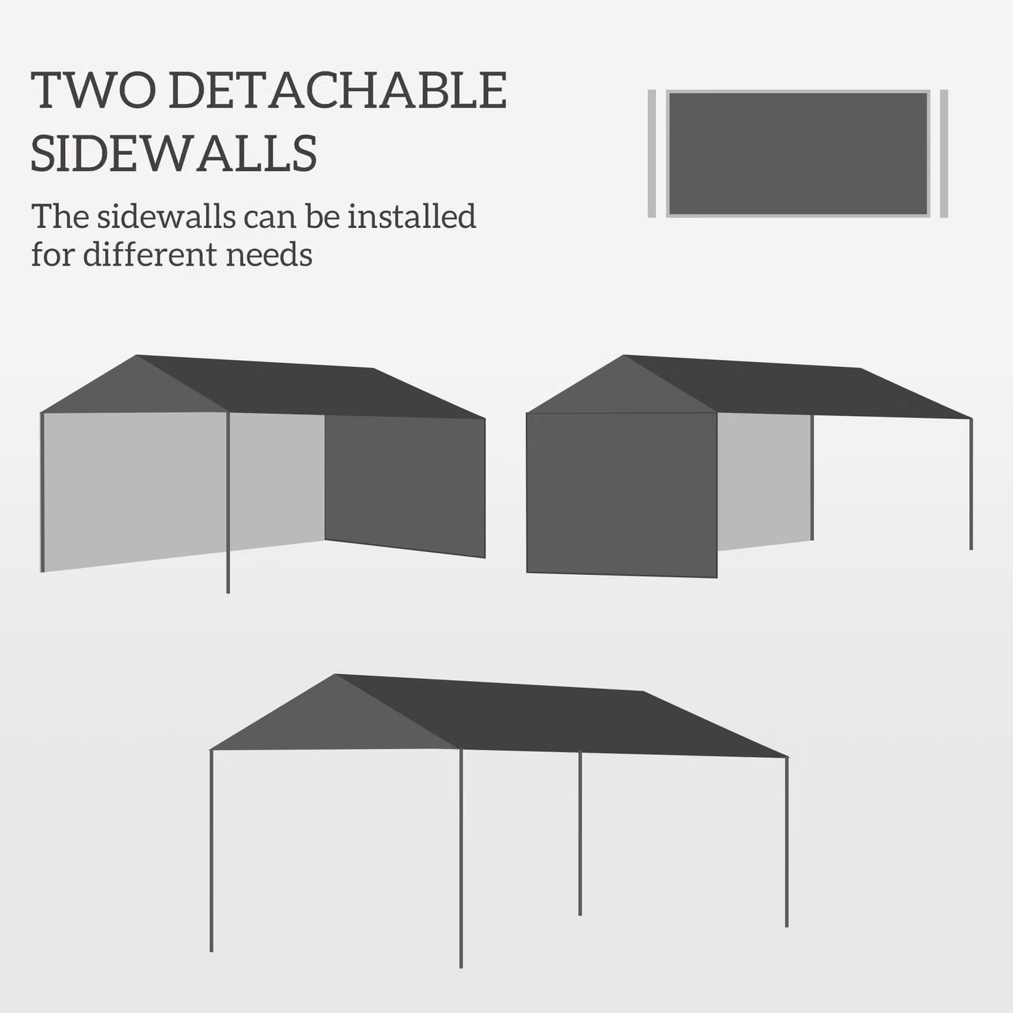 Outsunny White Hip Roof Garden Gazebo Party Tent with Steel Frame and Windows, W: 300 cm, D: 295 cm, H: 255 cm – 3