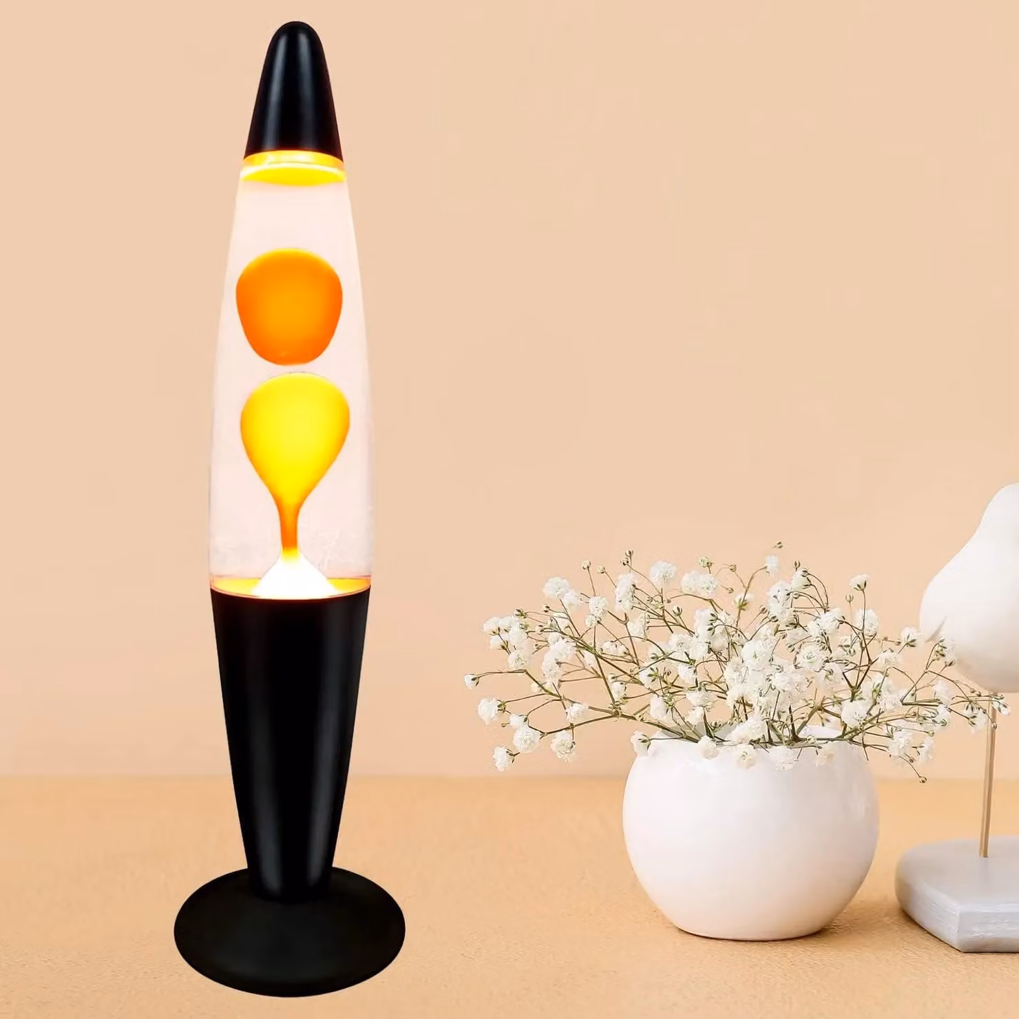 Trendi Yellow Wax Motion Lamp with Aluminum Base, Height: 40.64 cm – 5