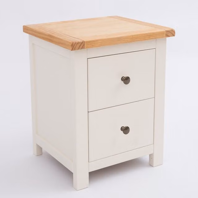 Cabinet Bits Maggiori 2 Drawer Bedside Cabinet in White and Gold