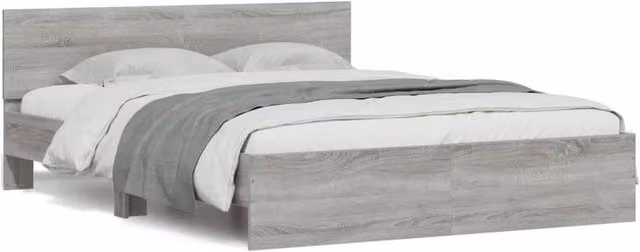 Berkfield Home Sonoma King Size Bed Frame in Grey, W: 150 cm, D: 200 cm
