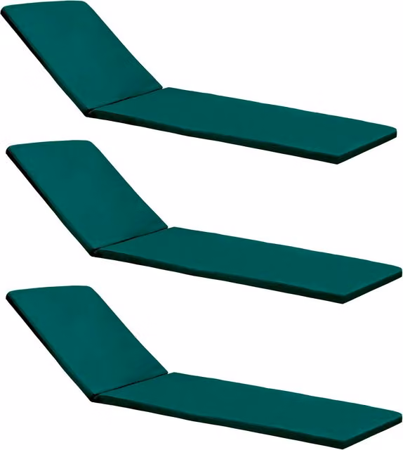 Gardenista Water Repellent Outdoor Sun Lounger Cushion in Green